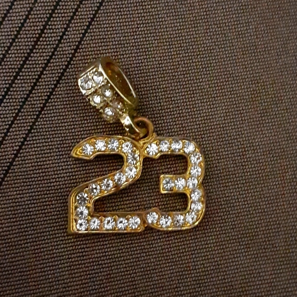 Other - JORDAN GOLD & DIAMOND PLATED #23 NECKLACE CHARM